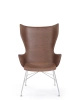 K/Wood Slatted Ash Krzesło Ciemne Drewno Chromowany FSC™