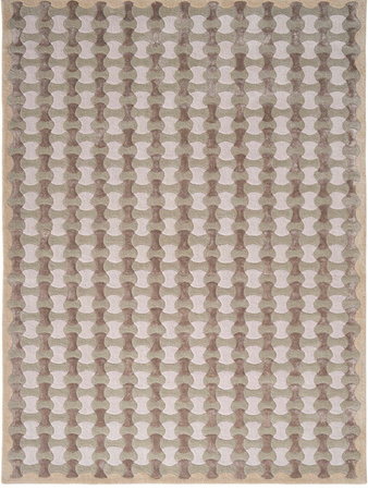 Magda Fornal Scallop Olive Grey Beige Carpet 5046