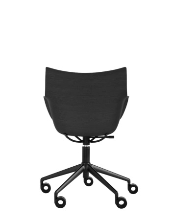 Q/Wood Basic Veneer Chair with Wheels Black Wood Black FSC™