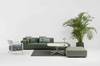 Plastics Outdoor Liberty 3 Seater + 1 Pouf Obi Check Sofa Zielony