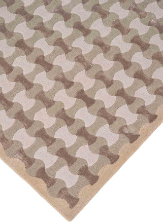 Magda Fornal Scallop Olive Grey Beige Carpet 5046