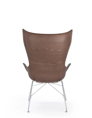 K/Wood Slatted Ash Krzesło Ciemne Drewno Chromowany FSC™