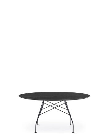 Glossy XXL Ø150 cm Black Marquina Table