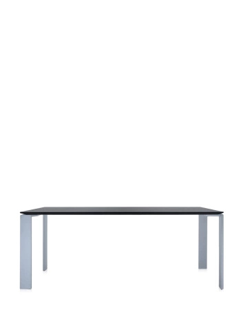  Four Rectangular 190x79 cm Aluminum Table Black
