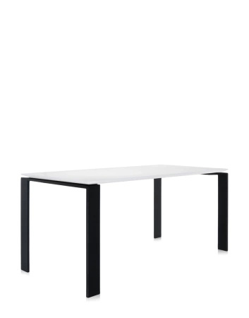  Four Rectangular 158x79 cm Table Black White