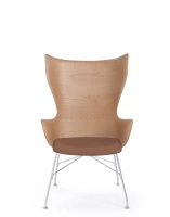 K/Wood Slatted Ash Krzesło Jasna Skóra Chromowany FSC™
