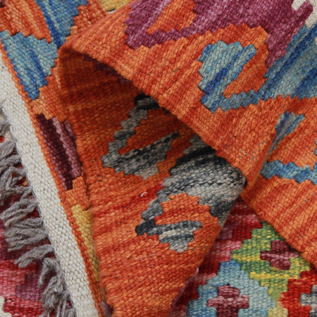 Wool kilim afghan rug multicolored 100095 147x91