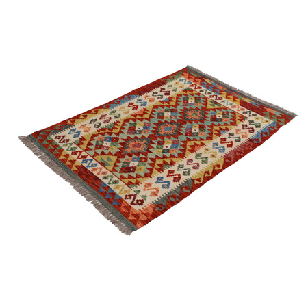 Wool kilim afghan rug multicolored 100133 143x94