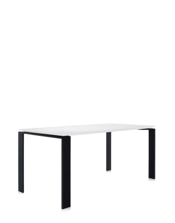  Four Rectangular 190x79 cm Stół Czarny Biały