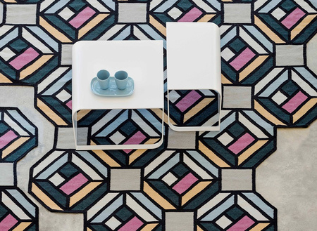 Gan Kilim Parquet Tetragon Blue Carpet