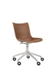 P/Wood Basic Veneer Krzesło Z Kółkami Ciemne Drewno Chromowany FSC™