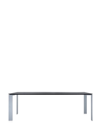  Four Soft Touch 223x79 cm Aluminum Table Black
