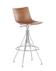 C.Koya Basic Veneer Bar Chair Dark Wood Chromed FSC™