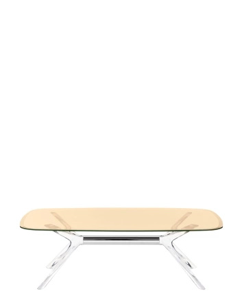 Blast Rectangular Table Transparent Chrome Brown