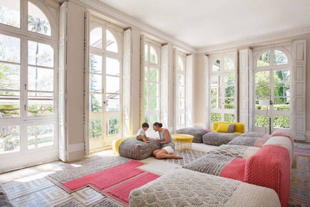 Gan Mangas Space Plait Coral Square Carpet