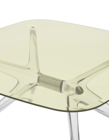 Blast Square Table Yellow/Chrome