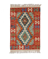 Dywan wełniany kilim afgański wielokolorowy 97912 86x59