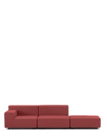 Plastics Tech Fabric Two-Seater + Pouf Sofa Ceglasty