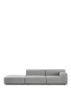 Plastics Outdoor Two-Seater + Pouf Sofa Szary