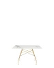 Glossy Marble Square 118x118 cm Table Gilded White