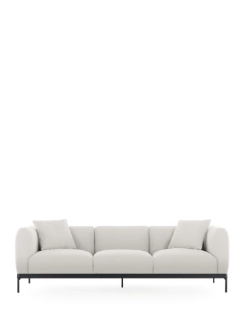 Asia Three-Seater Sofa (Cotone Plain) White