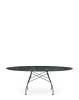 Glossy Marble Oval 192x118 cm Table Black Green