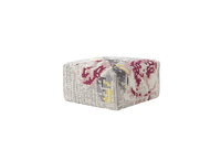 Gan Canevas Flowers Square Puff Natural