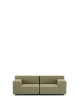 Plastics Tech Fabric Two-Seater Sofa Zielony