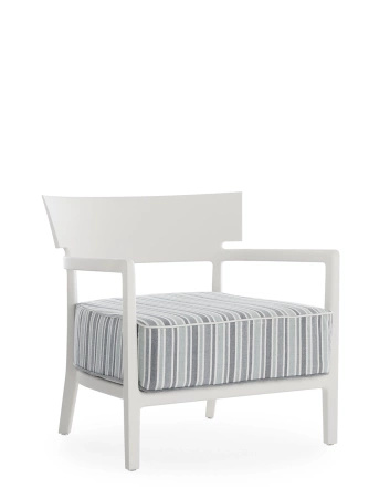 Cara Mat Outdoor Fotel Biały Zielone Pasy