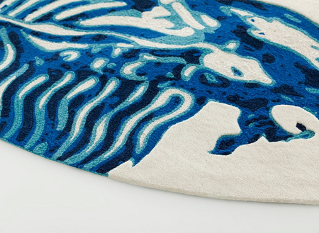 Dywan Gan Chain Stitch Blue China White
