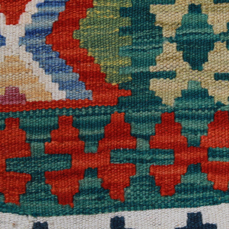 Wool kilim afghan rug multicolored 100025 133x78