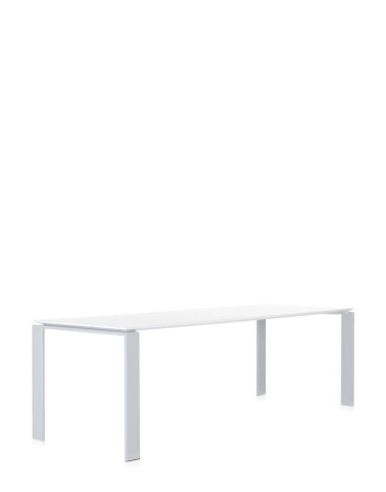  Four Soft Touch 223x79 cm Aluminum Table White