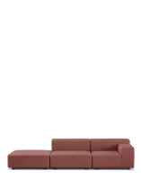 Plastics Outdoor Two-Seater + Pouf Sofa Bordowy