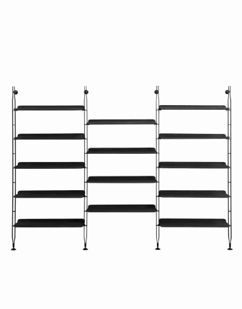 Adam Wood 3 Bookcase Black Ash