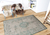 Louis de Poortere Fading World Medallion Jade Oyster rug 8259