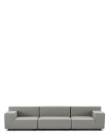 Plastics Tech Fabric Three-Seater Sofa Gray