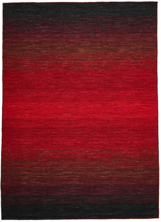 Rezas Panorama Kelim Black Red Carpet
