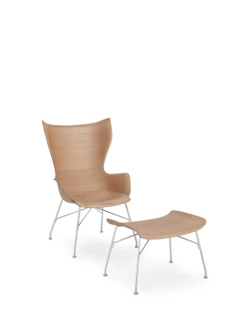 K/Wood Slatted Ash Chair Light Wood Chromed FSC™