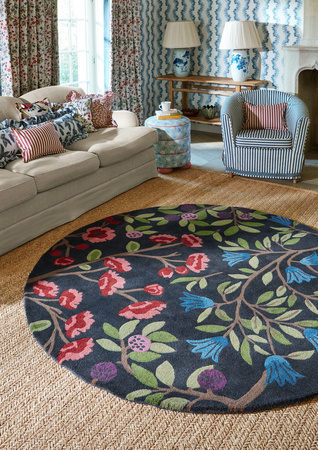 Sanderson FORAGING INDIGO ROUND carpet 146618