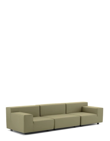 Plastics Tech Fabric Three-Seater Sofa Green