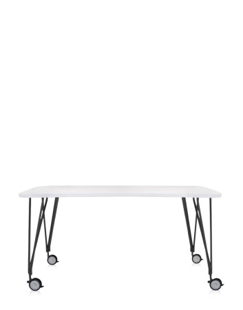 Max 160x80 cm Table on Wheels White Black