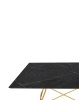 Glossy Marble Square 118x118 cm Gilded Black Marquina Table
