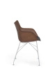Q/Wood Slatted Ash Chair Dark Wood Chromed FSC™