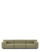 Plastics Tech Fabric Three-Seater Sofa Zielony