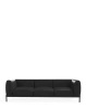 Asia Leather Sofa Three-Seater Czarny Skórzany