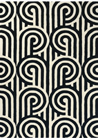 Florence Broadhurst Turnabouts Carpet Black 039205