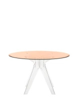 Sir Gio Round Ø120 cm Stół Przezroczysty Różowy