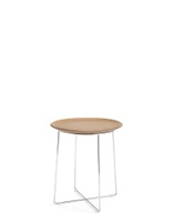 AL Wood Light Wood Table - Chrome Plated