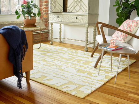 Florence Broadhurst Waterwave Stripe Citron Carpet 039906