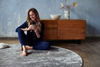 Rezas Northern Light Smoke Round Carpet 7021